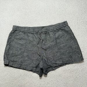 Soho Street NY&C Women's Large Linen Blend 3" Inseam Drawstring Shorts Gray